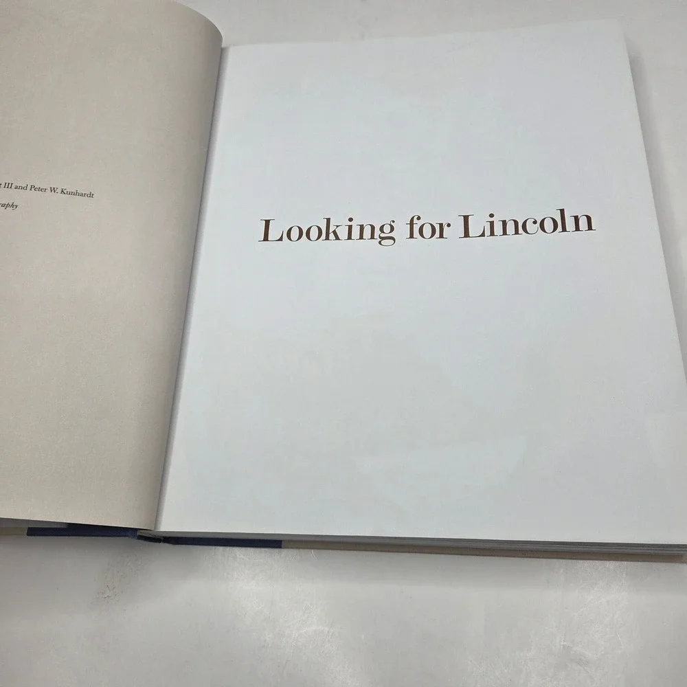 Knopf Looking for Lincoln Hardcover Book Kunhardt American Icon History Blue Tan